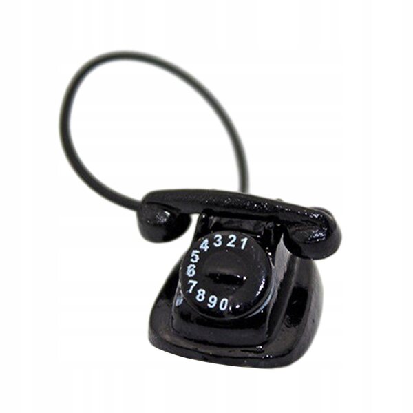 1:12 Puppenhaus-Miniatur-Retro-Telefon, schwarzes dekoratives Accessoire