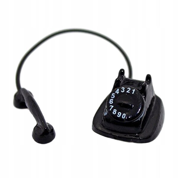 1:12 Puppenhaus-Miniatur-Retro-Telefon, schwarzes dekoratives Accessoire
