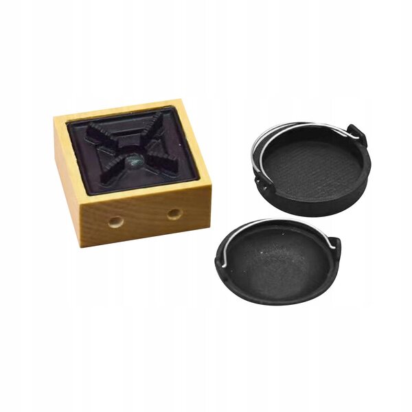 Set 3 Miniature Pentole per Casa delle Bambole Scala 1:12 in Legno e Metallo