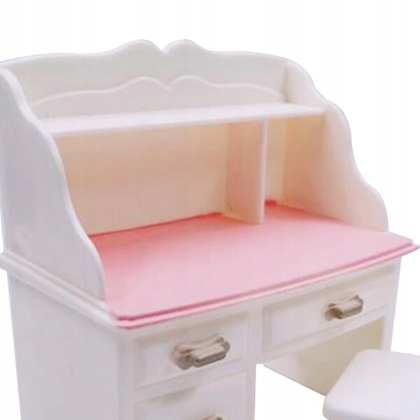 Miniatuur studiebureau en stoelenset voor poppenhuis 1:12 in hout