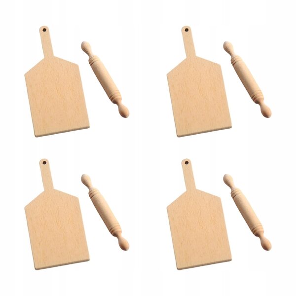 8x, Realistyczny domek dla lalek w skali 1:6 1:12 Symulacja DIY 4 zestawy, Rolling Pin &