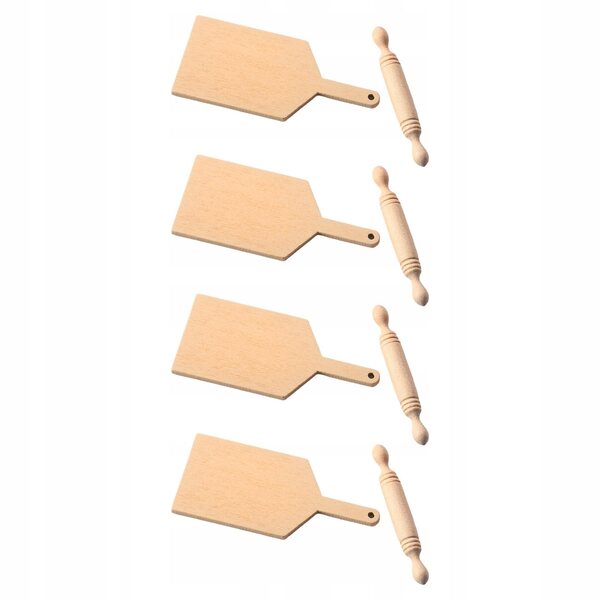 8x, Realistyczny domek dla lalek w skali 1:6 1:12 Symulacja DIY 4 zestawy, Rolling Pin &