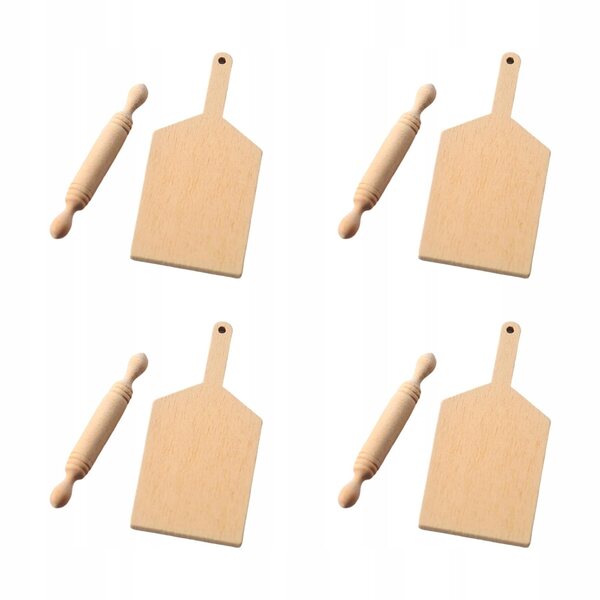 8x, Realistyczny domek dla lalek w skali 1:6 1:12 Symulacja DIY 4 zestawy, Rolling Pin &