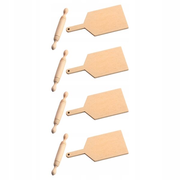 8x, Realistyczny domek dla lalek w skali 1:6 1:12 Symulacja DIY 4 zestawy, Rolling Pin &
