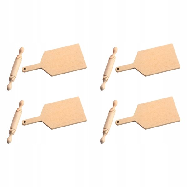 8x, Realistyczny domek dla lalek w skali 1:6 1:12 Symulacja DIY 4 zestawy, Rolling Pin &