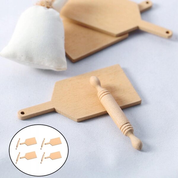 8x, Realistyczny domek dla lalek w skali 1:6 1:12 Symulacja DIY 4 zestawy, Rolling Pin &