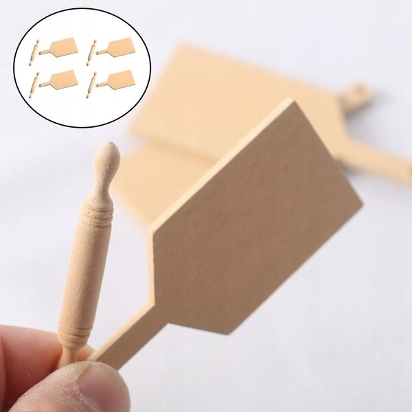 8x, Realistyczny domek dla lalek w skali 1:6 1:12 Symulacja DIY 4 zestawy, Rolling Pin &