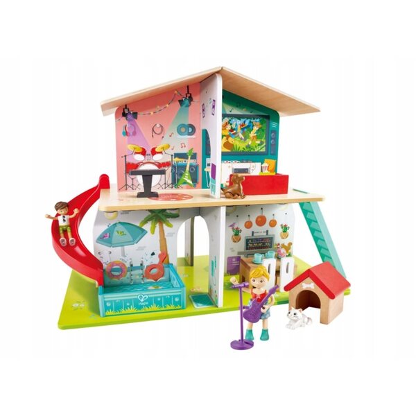 Hape Rock And Slide House mit Soundeffekten und Zubehör