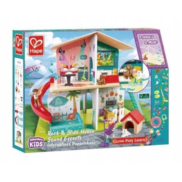 Hape Rock And Slide House mit Soundeffekten und Zubehör