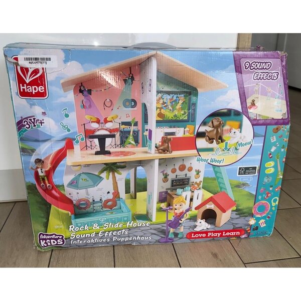 Hape Rock And Slide House mit Soundeffekten und Zubehör