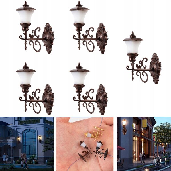Set 5 Lampade a LED Modello 1:87 HO per Paesaggio Ferroviario Miniature