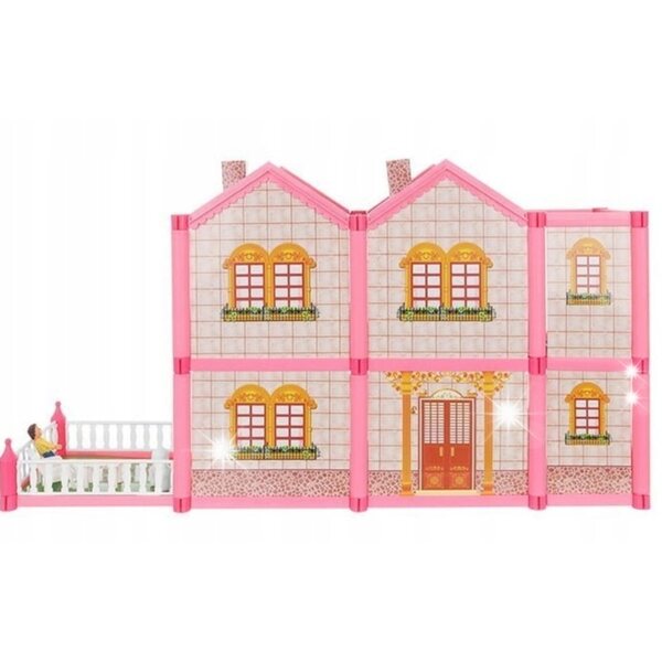 Dollhouse XL con Mobili e Accessori per Bambine - Villa Rosa a 2 Piani