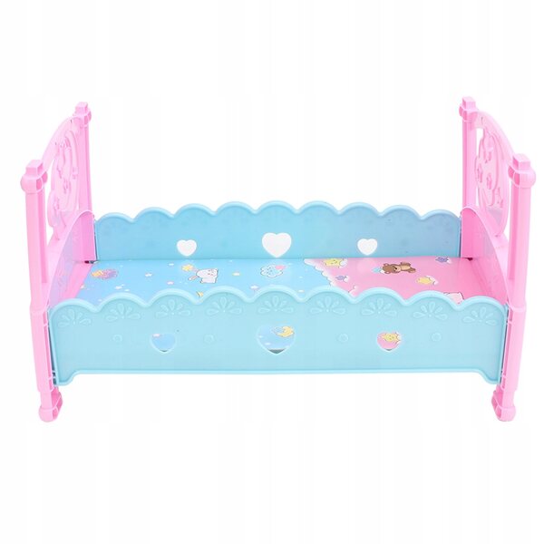 Mini letto per bambole in plastica resistente e sicura, accessorio per casa delle bambole