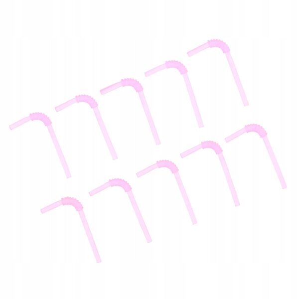 10 transparente Mini-Strohhalme in Rosa für Puppenhäuser im Maßstab 1:12