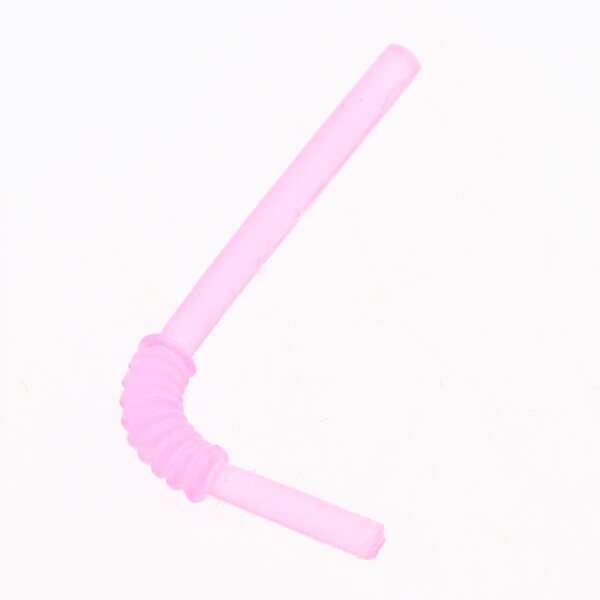 10 transparente Mini-Strohhalme in Rosa für Puppenhäuser im Maßstab 1:12