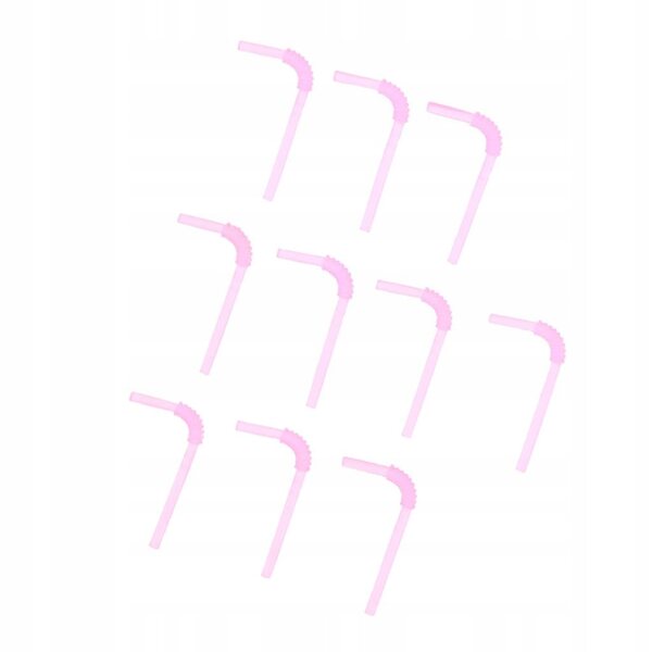 10 transparente Mini-Strohhalme in Rosa für Puppenhäuser im Maßstab 1:12