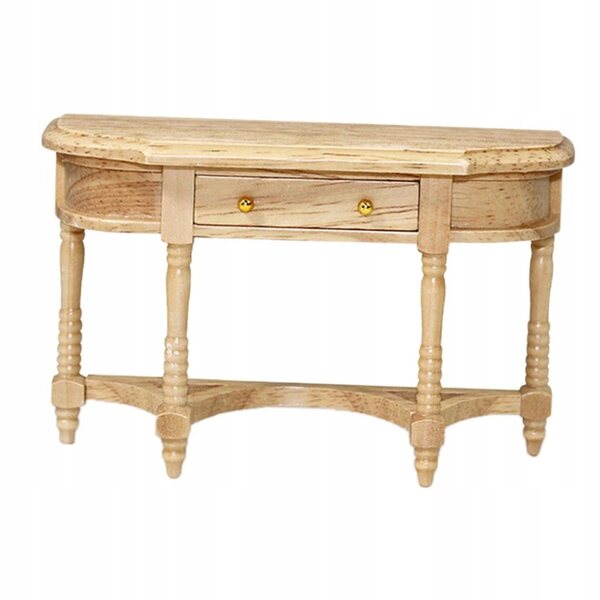Miniatura bianco scrivania in legno 1/12 per casa delle bambole, design moderno