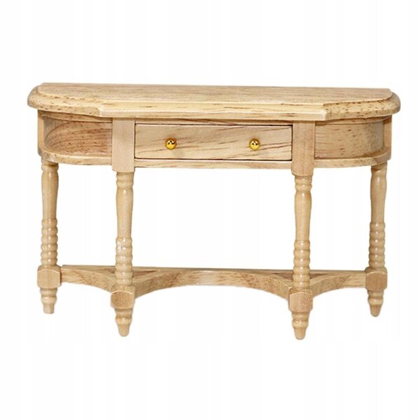 Miniatura bianco scrivania in legno 1/12 per casa delle bambole, design moderno