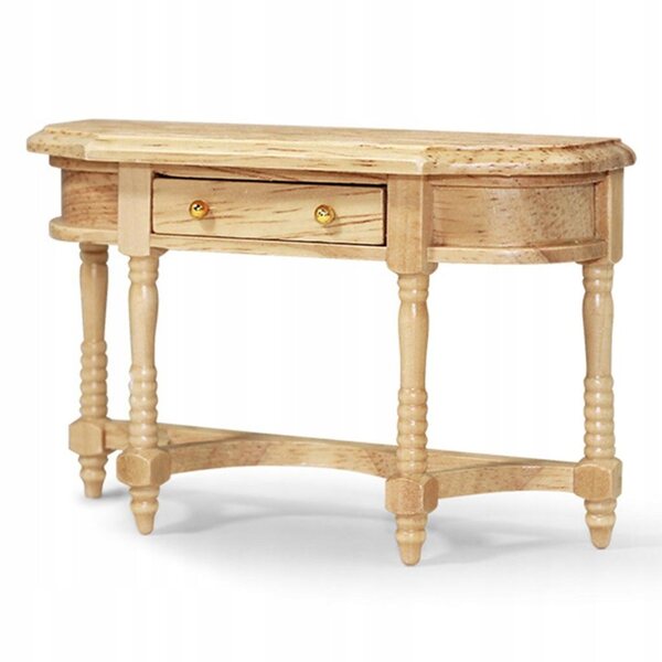 Miniatura bianco scrivania in legno 1/12 per casa delle bambole, design moderno