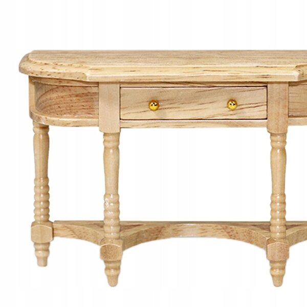 Miniatura bianco scrivania in legno 1/12 per casa delle bambole, design moderno