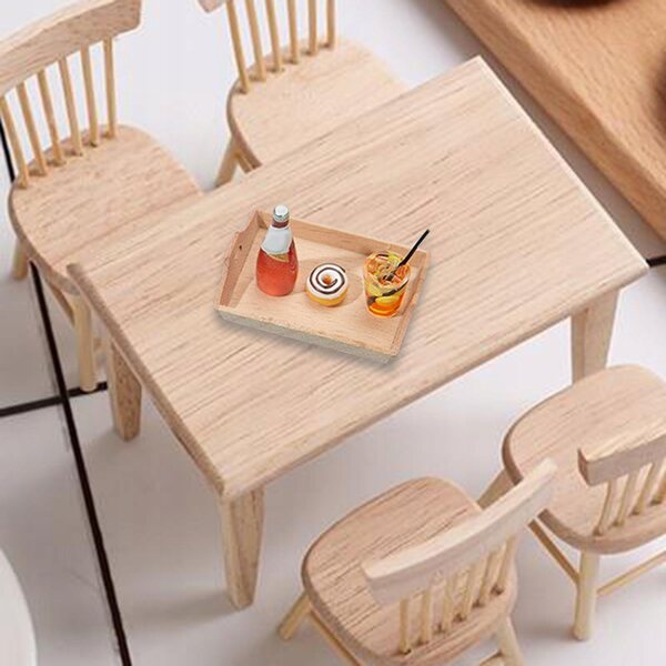 Houten serveerschaal voor poppenhuis 1/12 - miniatuuraccessoire
