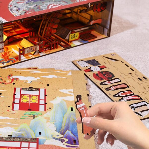 Miniatura Casa per Bambole in Legno con LED e Arredi DIY - Set Creativo 3D