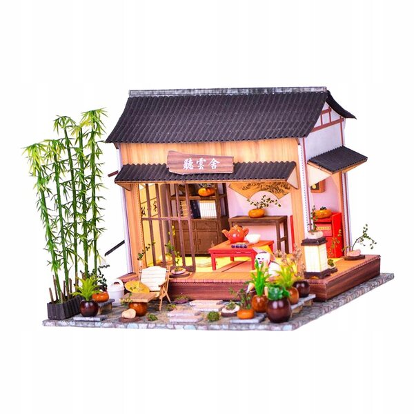 DIY-Set Haus im chinesischen Stil mit LED-Leuchten, Holzmodell für Kinder und Erwachsene