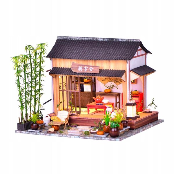 DIY-Set Haus im chinesischen Stil mit LED-Leuchten, Holzmodell für Kinder und Erwachsene