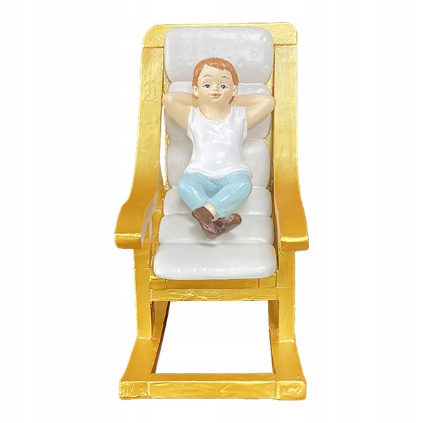 Mini Sedia a Dondolo 1:12 per Casa delle Bambole in Resina di Alta Qualità