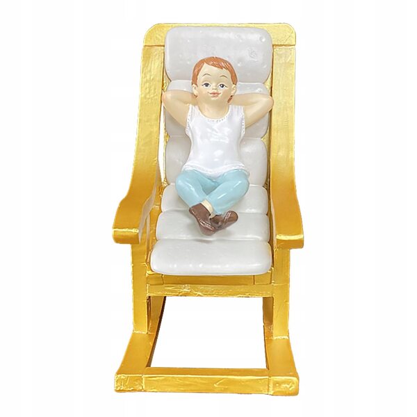 Mini Sedia a Dondolo 1:12 per Casa delle Bambole in Resina di Alta Qualità
