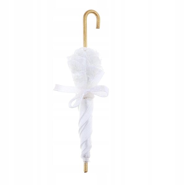 Parasol in pizzo rosa e bianco per casa delle bambole 1/12, 2 pezzi