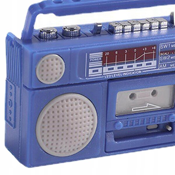 Blaue Vintage-Grammophon-Miniatur für Puppenhäuser im Maßstab 1:12