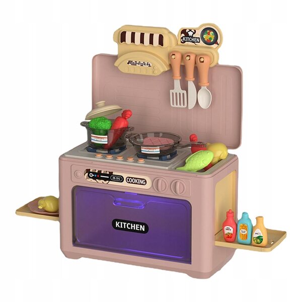 Cucina giocattolo microonde per bambini con luci e suoni educativi rossa