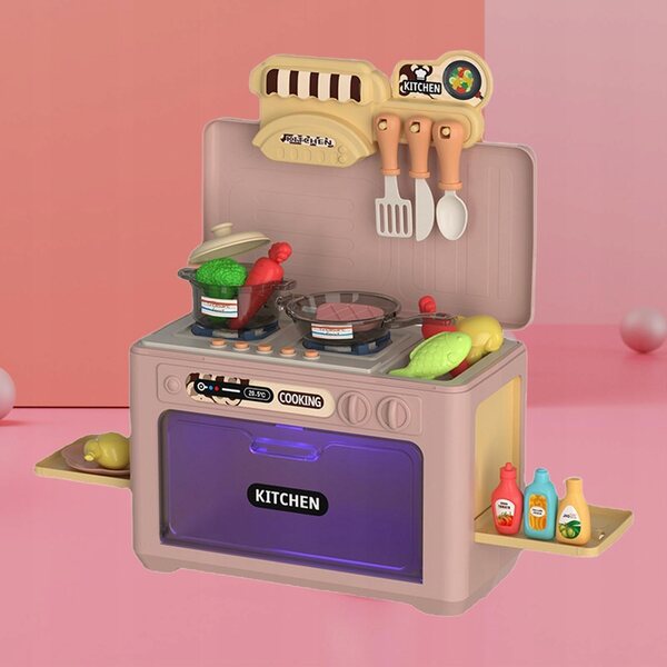Cucina giocattolo microonde per bambini con luci e suoni educativi rossa