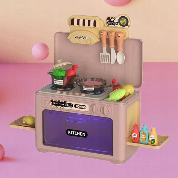 Cucina giocattolo microonde per bambini con luci e suoni educativi rossa