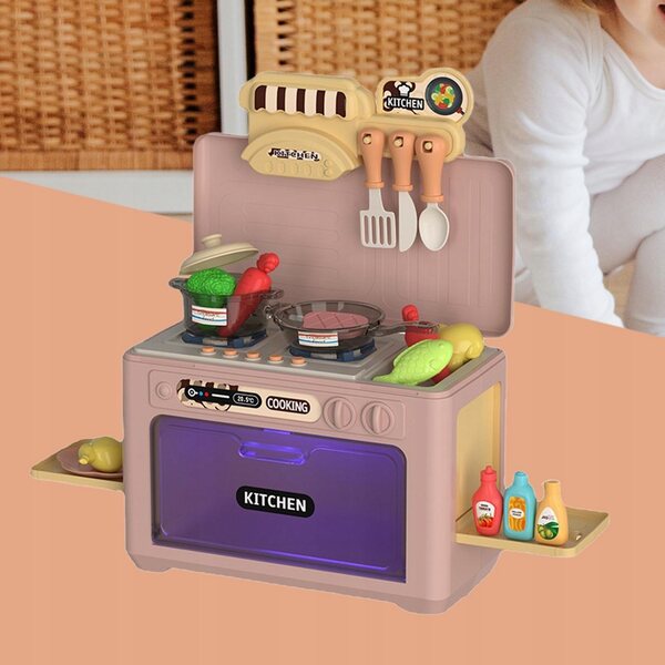 Cucina giocattolo microonde per bambini con luci e suoni educativi rossa