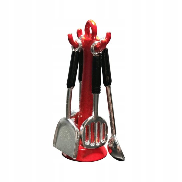 Set casa delle bambole cucina con accessori 1:12 miniatura in legno rosso