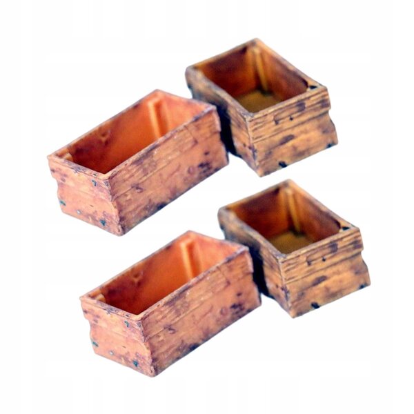 4 Holzbehälter für Puppenhausminiatur 1:12 Zubehörset