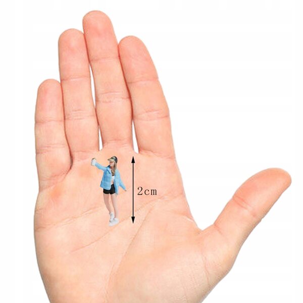 Miniatura 1:87 Figurina Graffiti in Resina per Diorama Modello Blu-Bianco