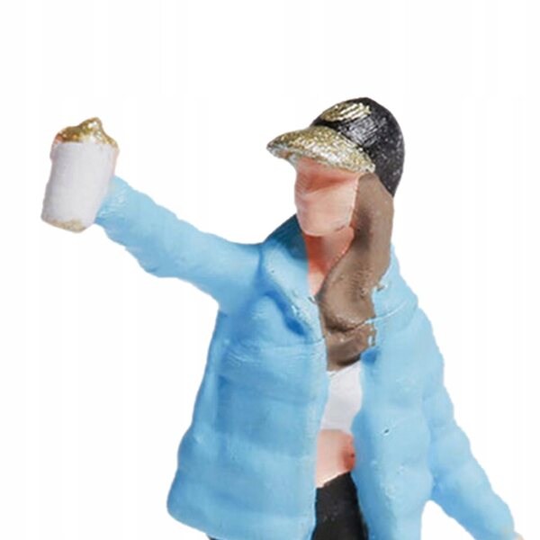 Miniatura 1:87 Figurina Graffiti in Resina per Diorama Modello Blu-Bianco