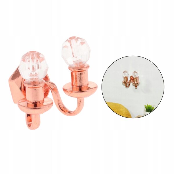Mini Lampada da Muro per Casa delle Bambole in Scala 1:12 Retro Rosa Oro