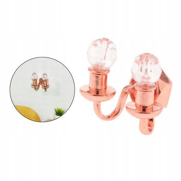 Mini Lampada da Muro per Casa delle Bambole in Scala 1:12 Retro Rosa Oro