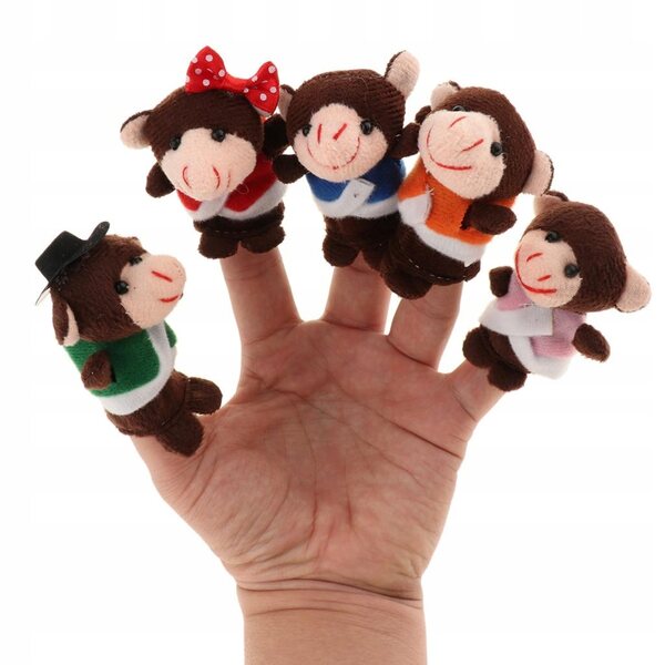 Lot de 7 marionnettes à doigt singe en peluche - Jeu éducatif et créatif pour enfants