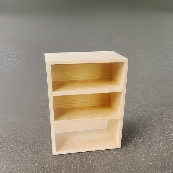 Dekoratives hölzernes 1/12 Puppenhaus-Miniatur-Bücherregal