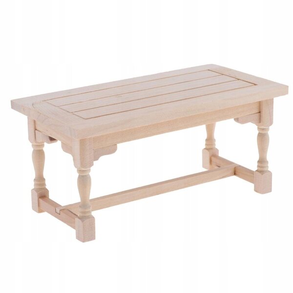 Mini tavolino in legno naturale per casa delle bambole 1:12, accessorio da colorare
