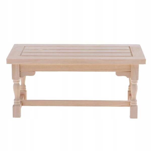 Mini tavolino in legno naturale per casa delle bambole 1:12, accessorio da colorare