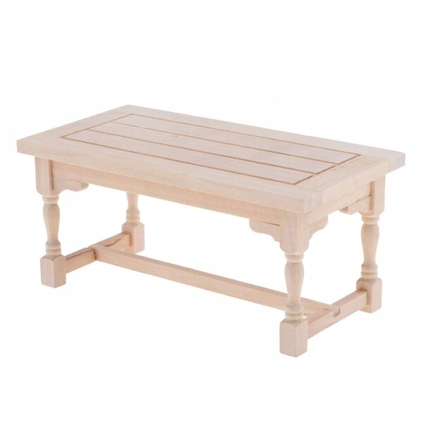 Mini tavolino in legno naturale per casa delle bambole 1:12, accessorio da colorare