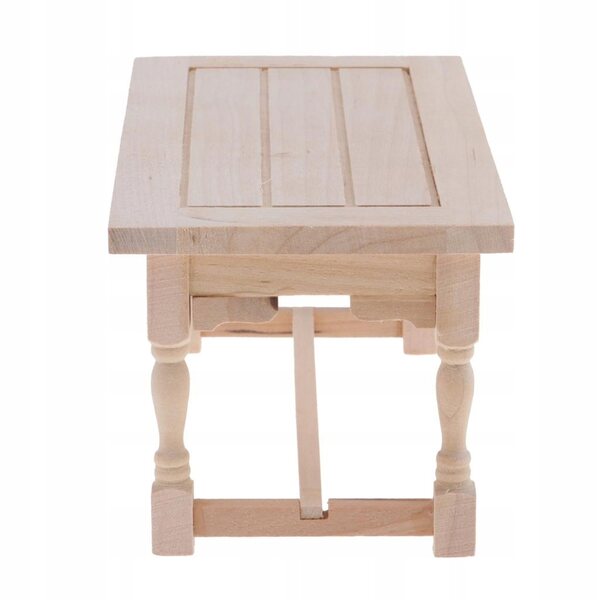 Mini tavolino in legno naturale per casa delle bambole 1:12, accessorio da colorare