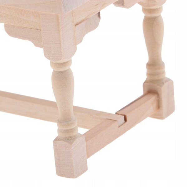 Mini tavolino in legno naturale per casa delle bambole 1:12, accessorio da colorare