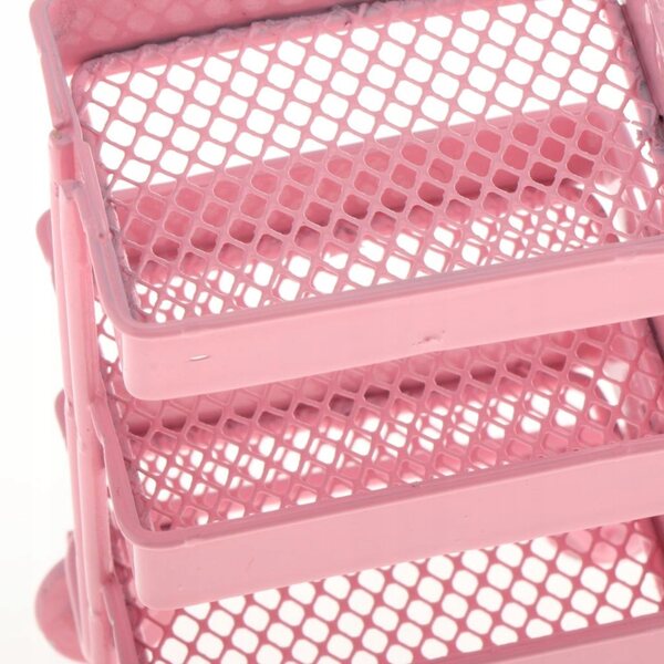 Miniature metalhylde 3 hylder pink 1:12 til moderne dukkehus